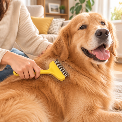 Pet Dematting Comb Rake – 2-Sided Grooming Brush for Dogs & Cats
