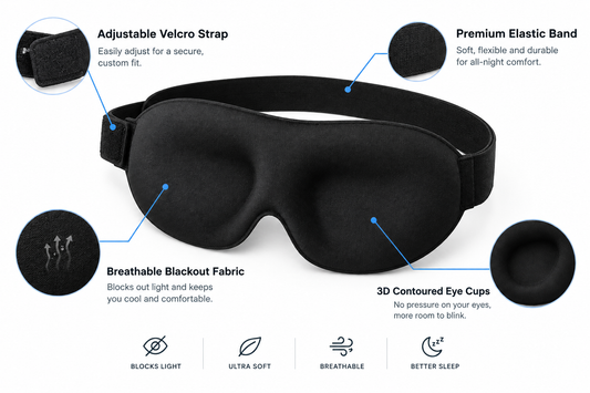 3D sleep eye mask with feature annotations