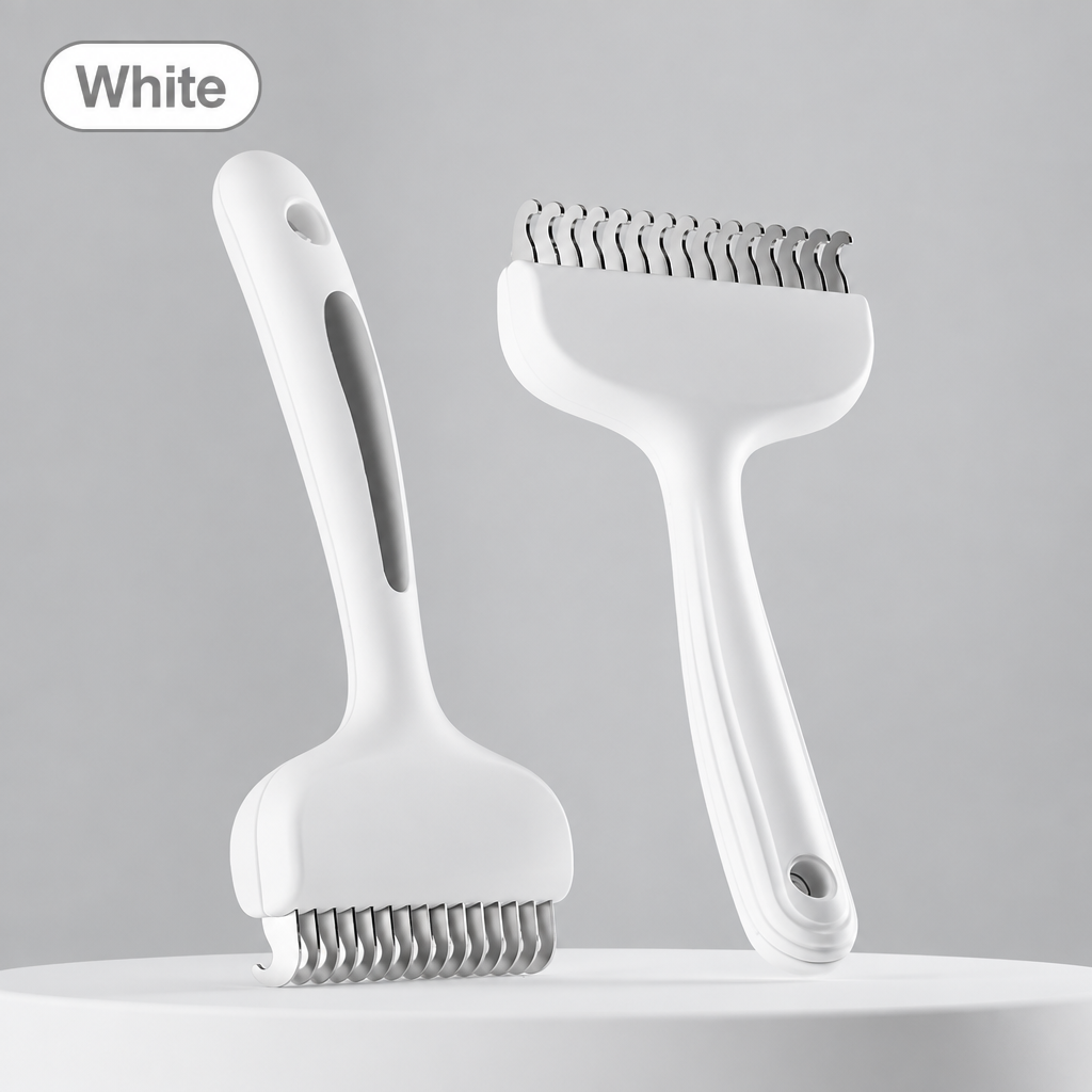Pet Dematting Comb Rake – 2-Sided Grooming Brush for Dogs & Cats
