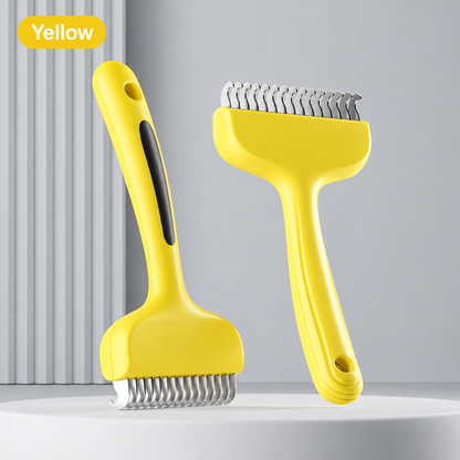 Pet Dematting Comb Rake – 2-Sided Grooming Brush for Dogs & Cats